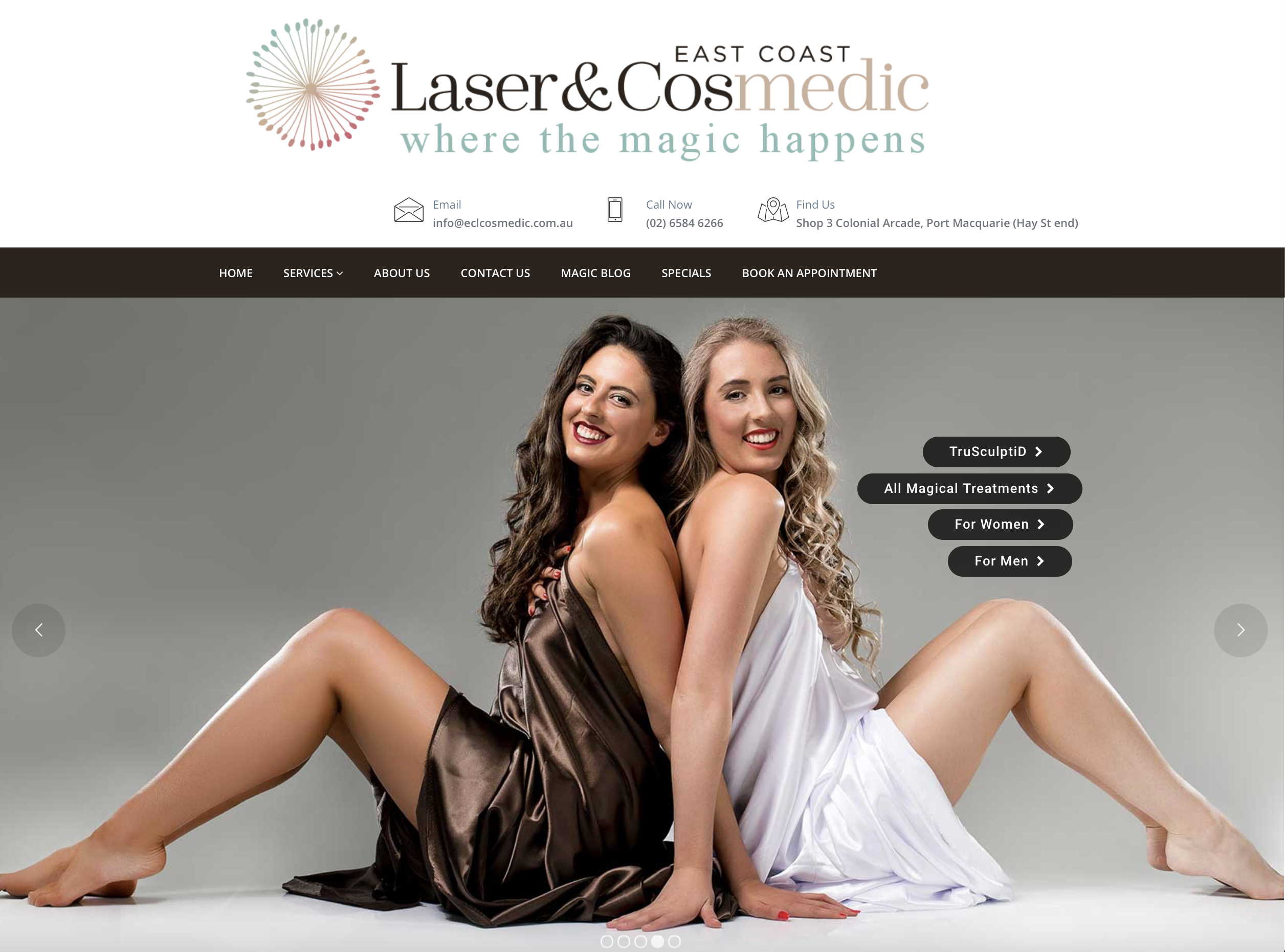 Another engaging website by Vermilion Pinstripes | East Coast Laser & Cosmedic
