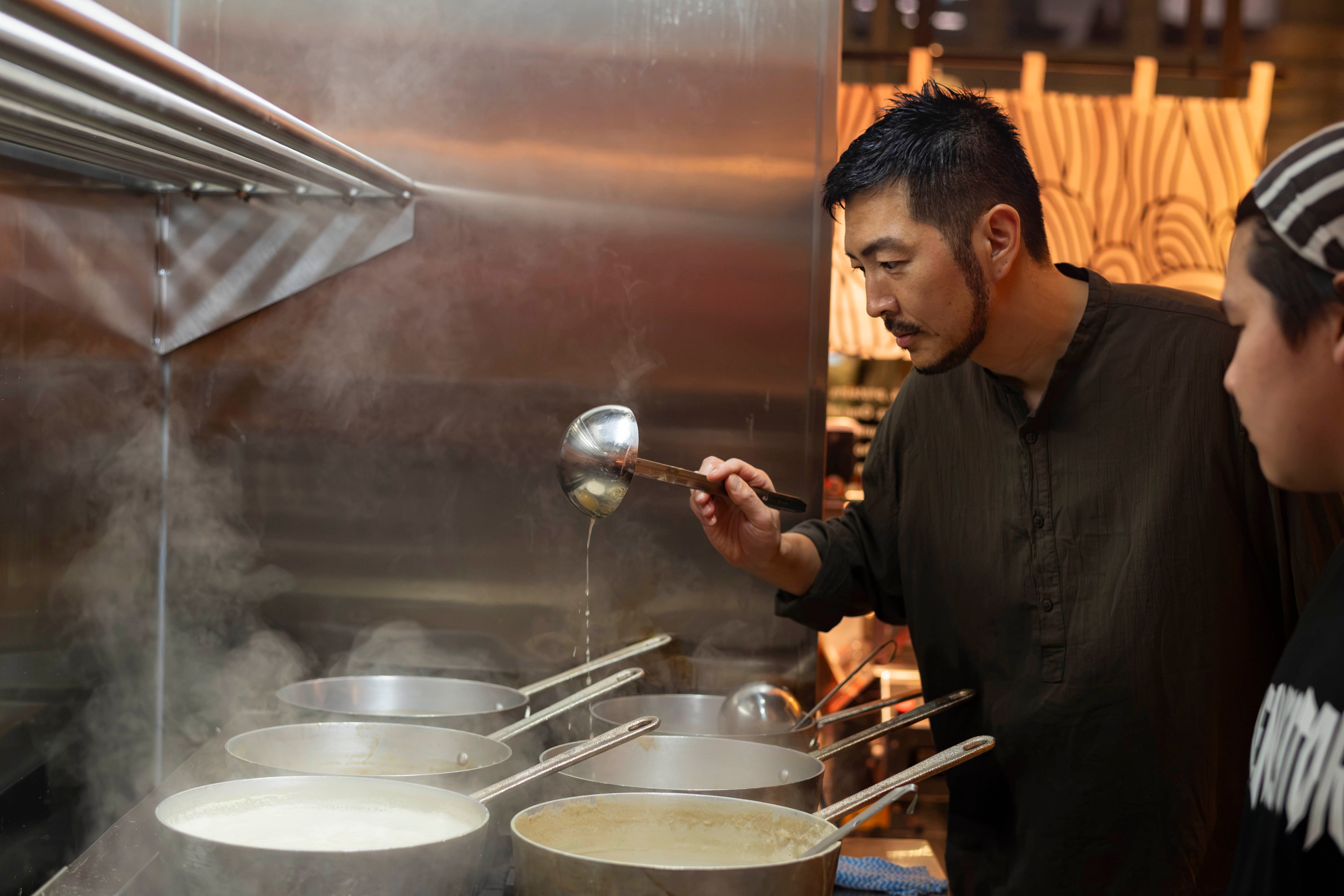 Chef Shono in the kitchen | Mensho Tokyo Sydney | Vermilion Pinstripes