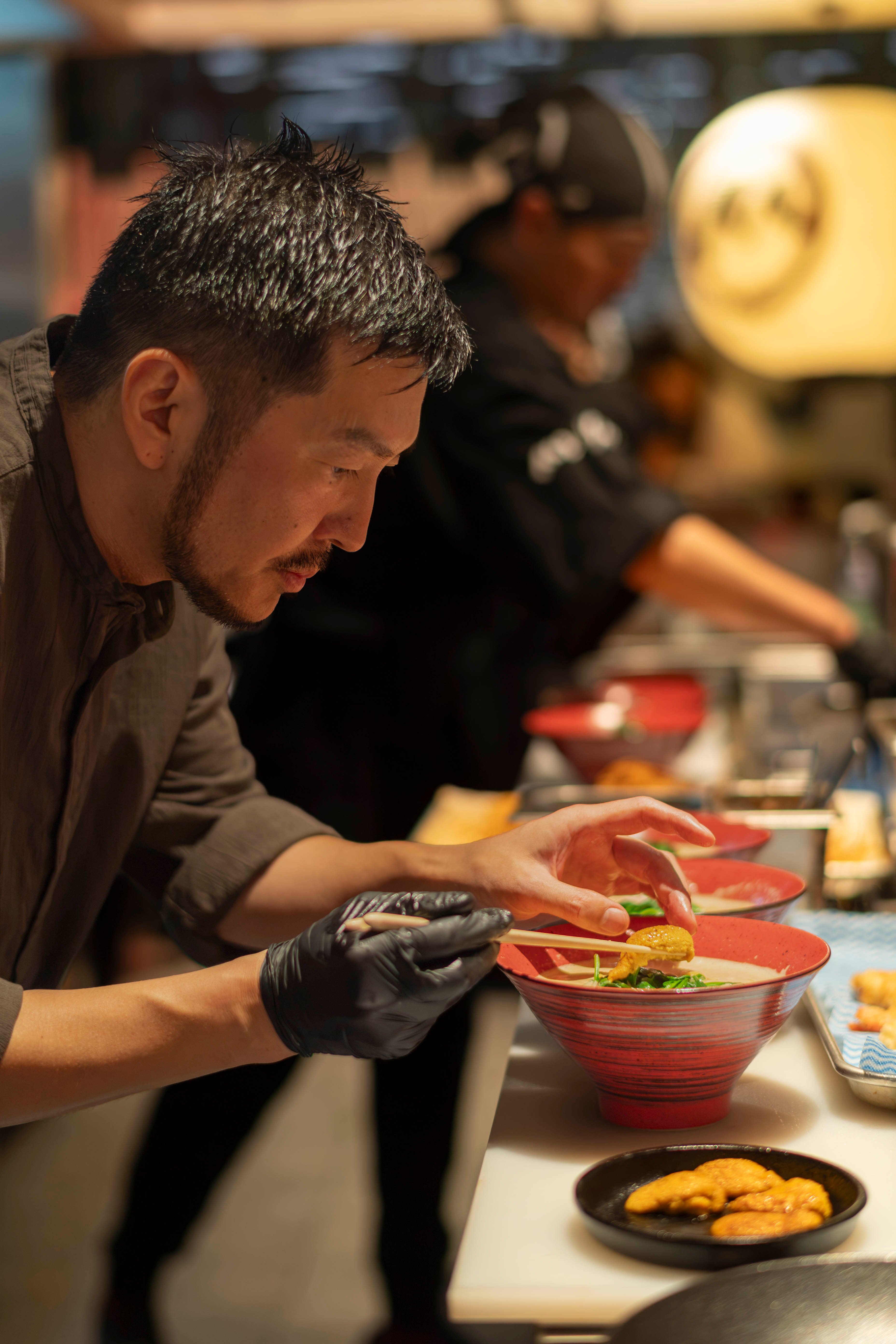 Chef Shono cooking | Mensho Tokyo Sydney | Vermilion Pinstripes