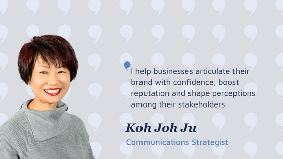 Koh Joh Ju Communications Strategist Vermilion Pinstripes