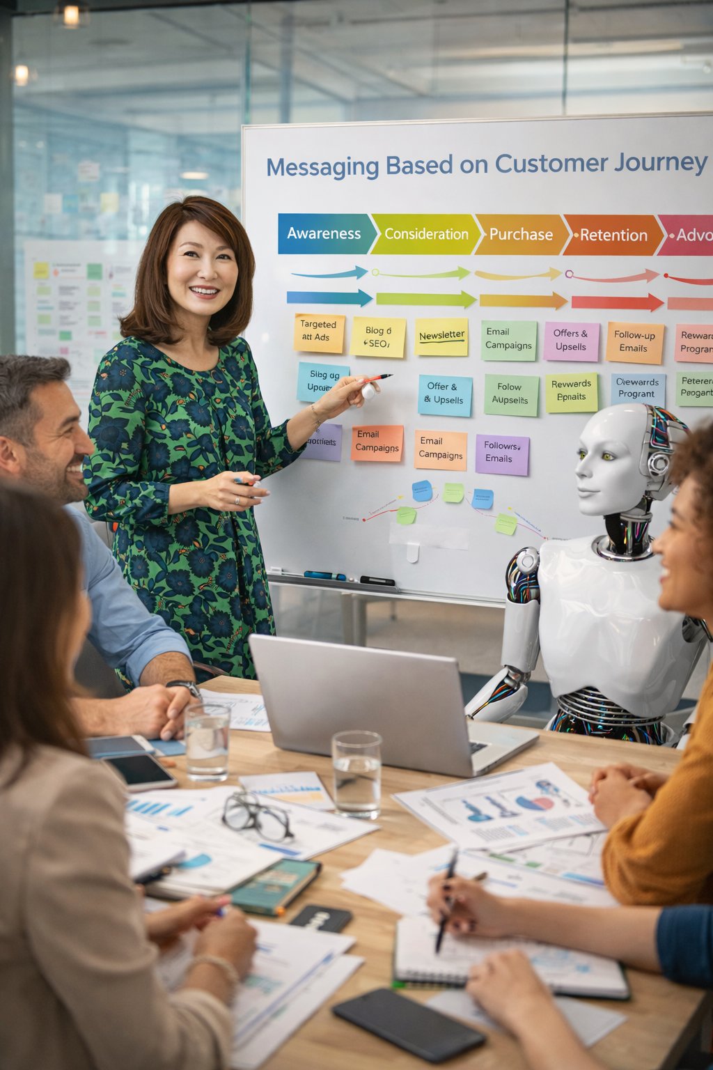 Veronica Lind working on messaging | Modern Marketing | Vermilion Pinstripes