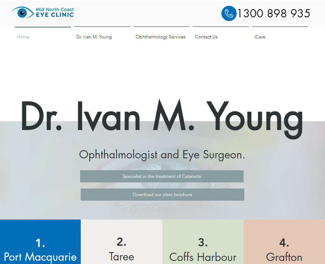 Mid North Coast Eye Clinic Website Redesign