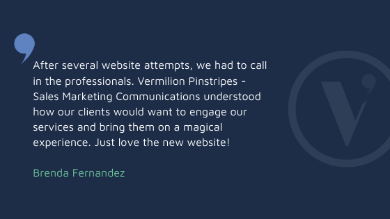 TESTIMONIALS clients for Vermilion Pinstripes