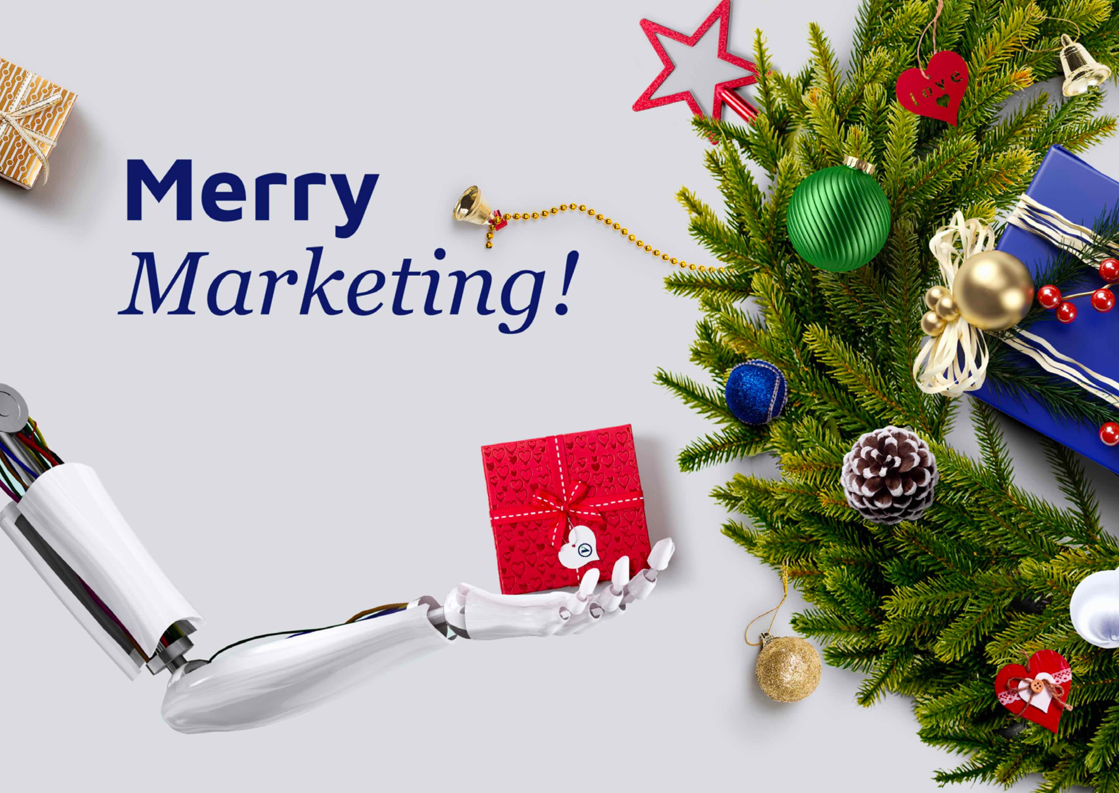 Merry Marketing - Holiday Greetings from Vermilion Pinstripes Modern Marketing team