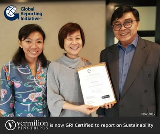 Vermilion Pinstripes GRI certification on business sustainability reporting