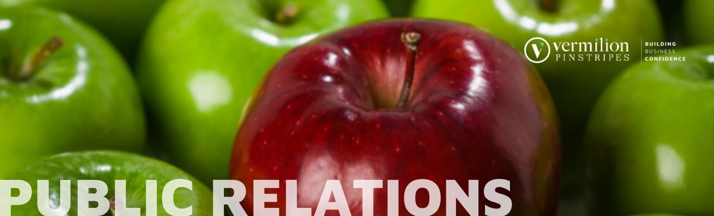 Public relations services by Vermilion Pinstripes
