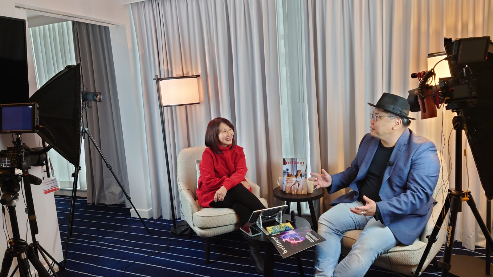 Veronica Lind Vermilion Pinstripes and Noel Ong Samso announcing partnership May 2021