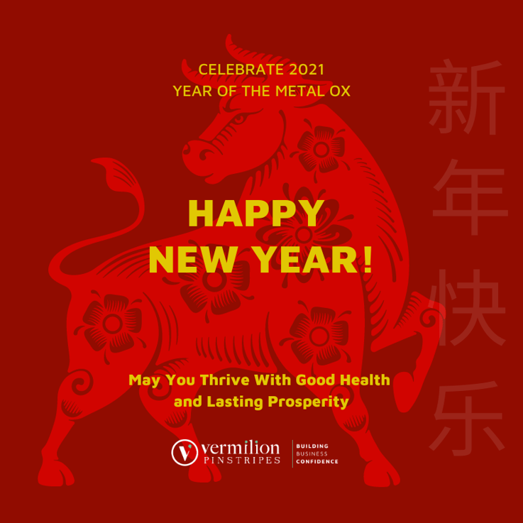 Wishing you thrive with good health and lasting prosperity in the year of the metal ox 2021_Vermilion Pinstripes