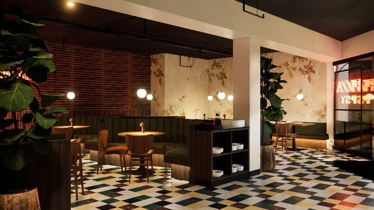 Pizza Studio Tamaki dining area | Vermillion Pinstripes