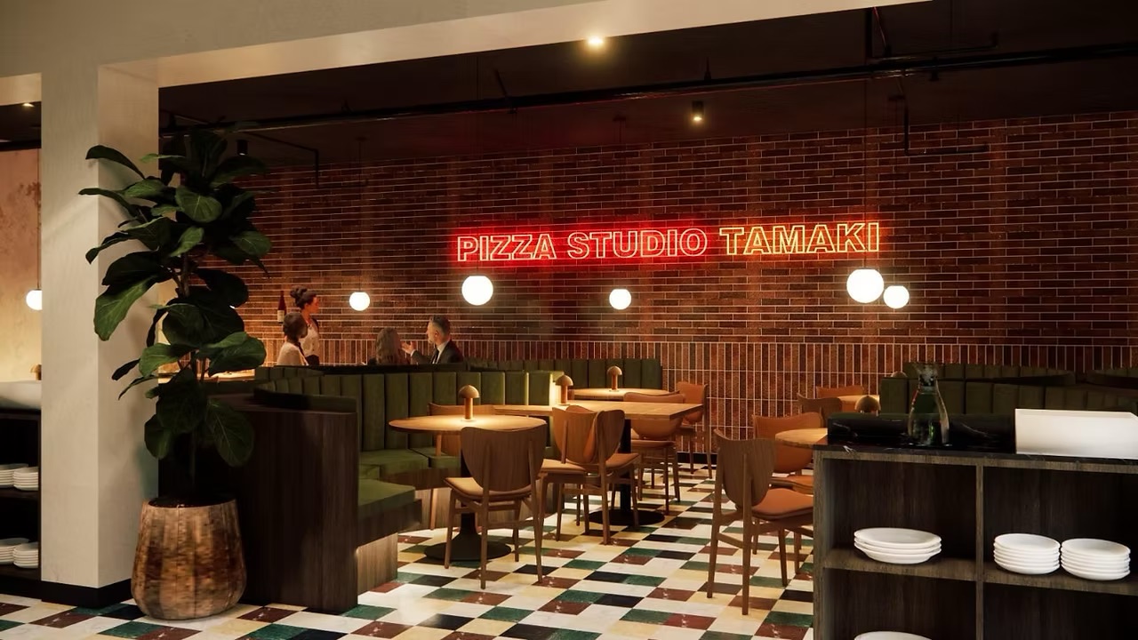 Pizza Studio Tamaki dining area | Vermillion Pinstripes